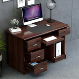 Traditional Wooden Sled Writing Desk with Cabinet Image - 14