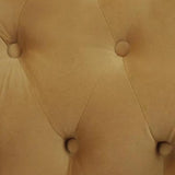 Traditional Yellow Flannel Tufted Back Barrel Chair Image - 8