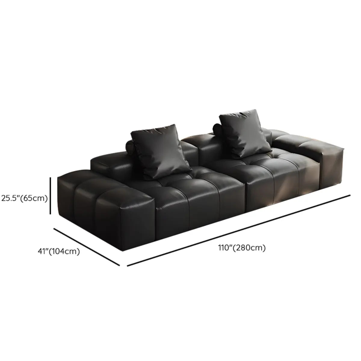 Transitional Black Waterproof Leather 3-Seats Sofa Image - 12