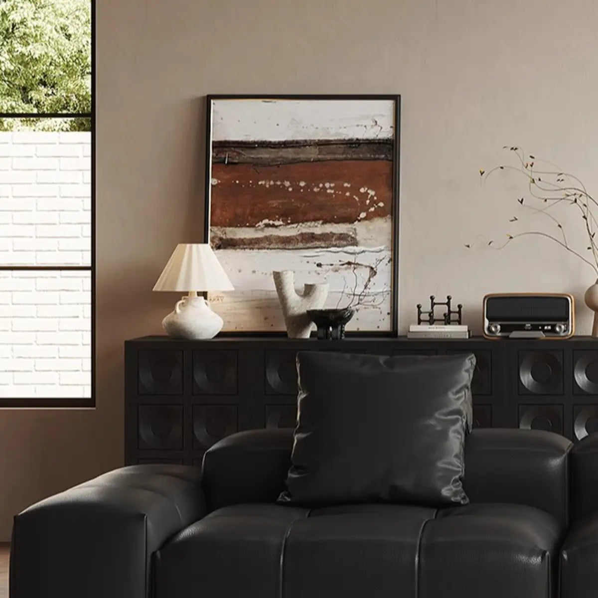 Transitional Black Waterproof Leather 3-Seats Sofa Image - 7