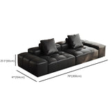 Transitional Black Waterproof Leather 3-Seats Sofa #size