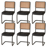 Transitional Faux Leather Dining Chair with Cane Back Image - 75