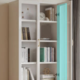 Transparent Glass Door Wooden Cabinet Storage Bookcase Image - 16
