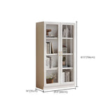 Transparent Glass Door Wooden Cabinet Storage Bookcase Image - 26