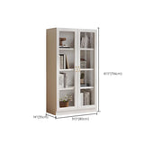 Transparent Glass Door Wooden Cabinet Storage Bookcase Image - 28