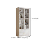 Transparent Glass Door Wooden Cabinet Storage Bookcase Image - 31