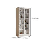 Transparent Glass Door Wooden Cabinet Storage Bookcase Image - 32