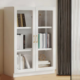Transparent Glass Door Wooden Cabinet Storage Bookcase Image - 3