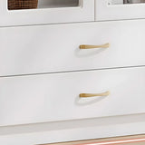 Transparent Glass Door Wooden Cabinet Storage Bookcase Image - 14