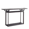 Tray Top Black Wood Storage Console Table with Shelf Image - 4