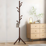 Tree Freestanding Wood Hallway Brown Tall Coat Rack Image - 16