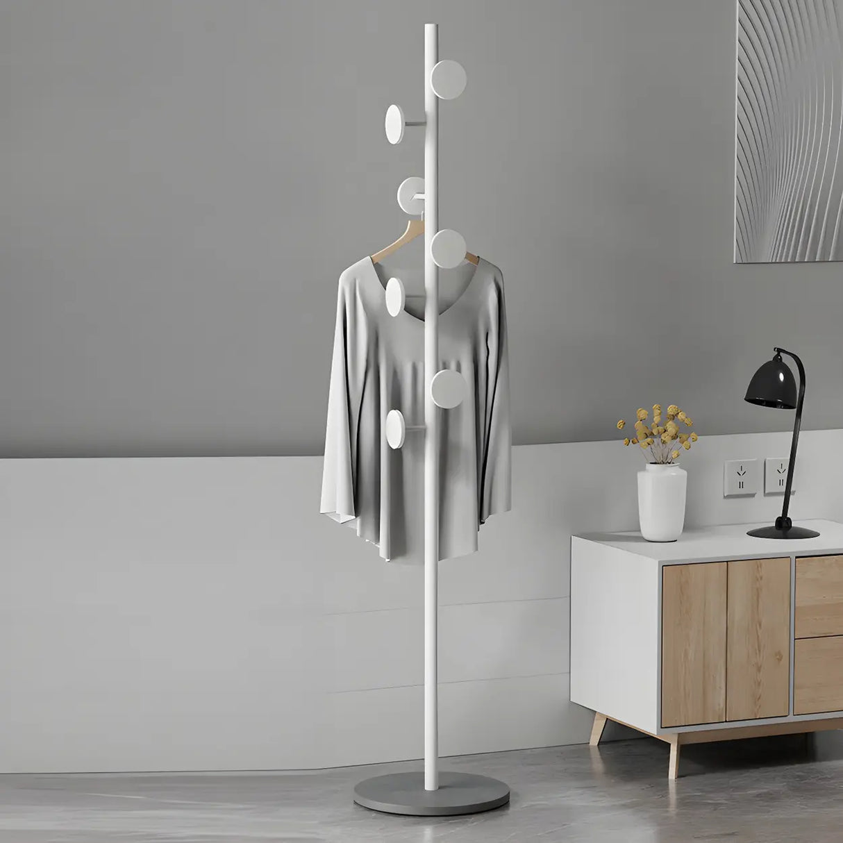Tree Metal Gold Marble Freestanding Entryway Coat Rack Image - 14