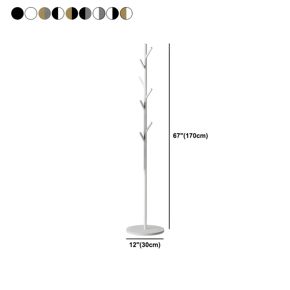 Tree Metal Gold Marble Freestanding Entryway Coat Rack 
