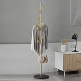 Tree Metal Gold Marble Freestanding Entryway Coat Rack Image - 9