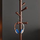 Tree Style Beech Wood Nut-Brown Hooks Stand Coat Rack Image - 13