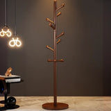 Tree Style Beech Wood Nut-Brown Hooks Stand Coat Rack Image - 8