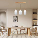 Trendy 3-Light Lantern Wooden Island Pendant Light Image - 5