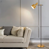 Trendy Adjustable Gold Flashlight Metal Floor Lamp Image - 1