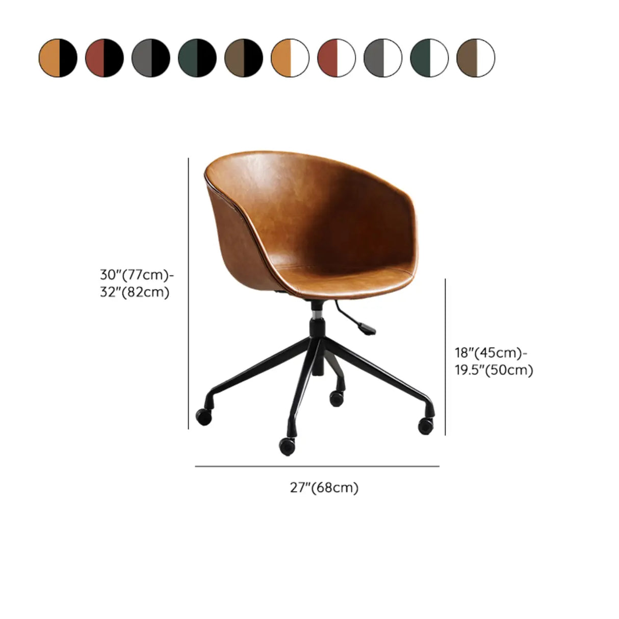 Trendy Adjustable Seat Height Ergonomic Metal Office Chair Image - 31