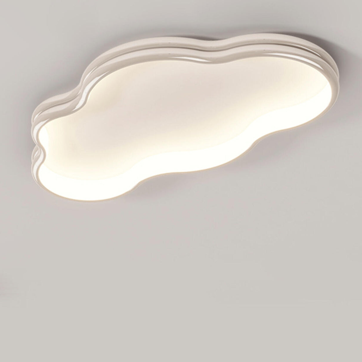 Trendy Bedroom Cloud LED Chrome Flush Mount Light Image - 12