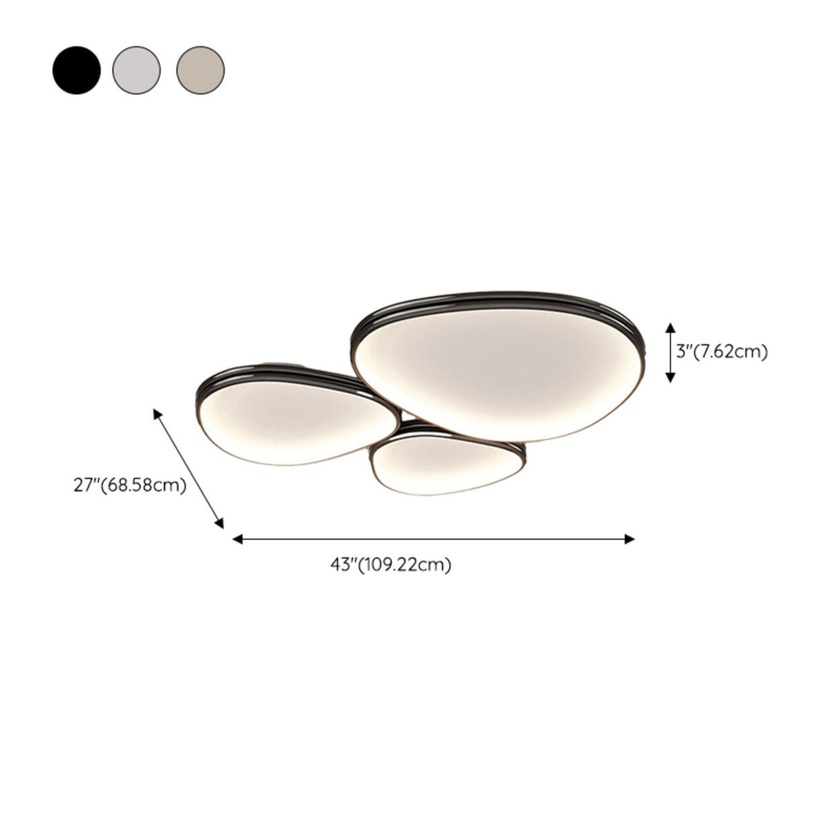 Trendy Bedroom Cloud LED Chrome Flush Mount Light Image - 28