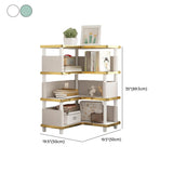 Trendy Beige L-Shape Open Corner Wood Storage Bookcase #size