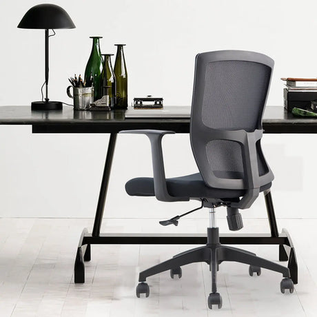 Trendy Black Adjustable Ergonomic Swivel Office Chair Image - 1