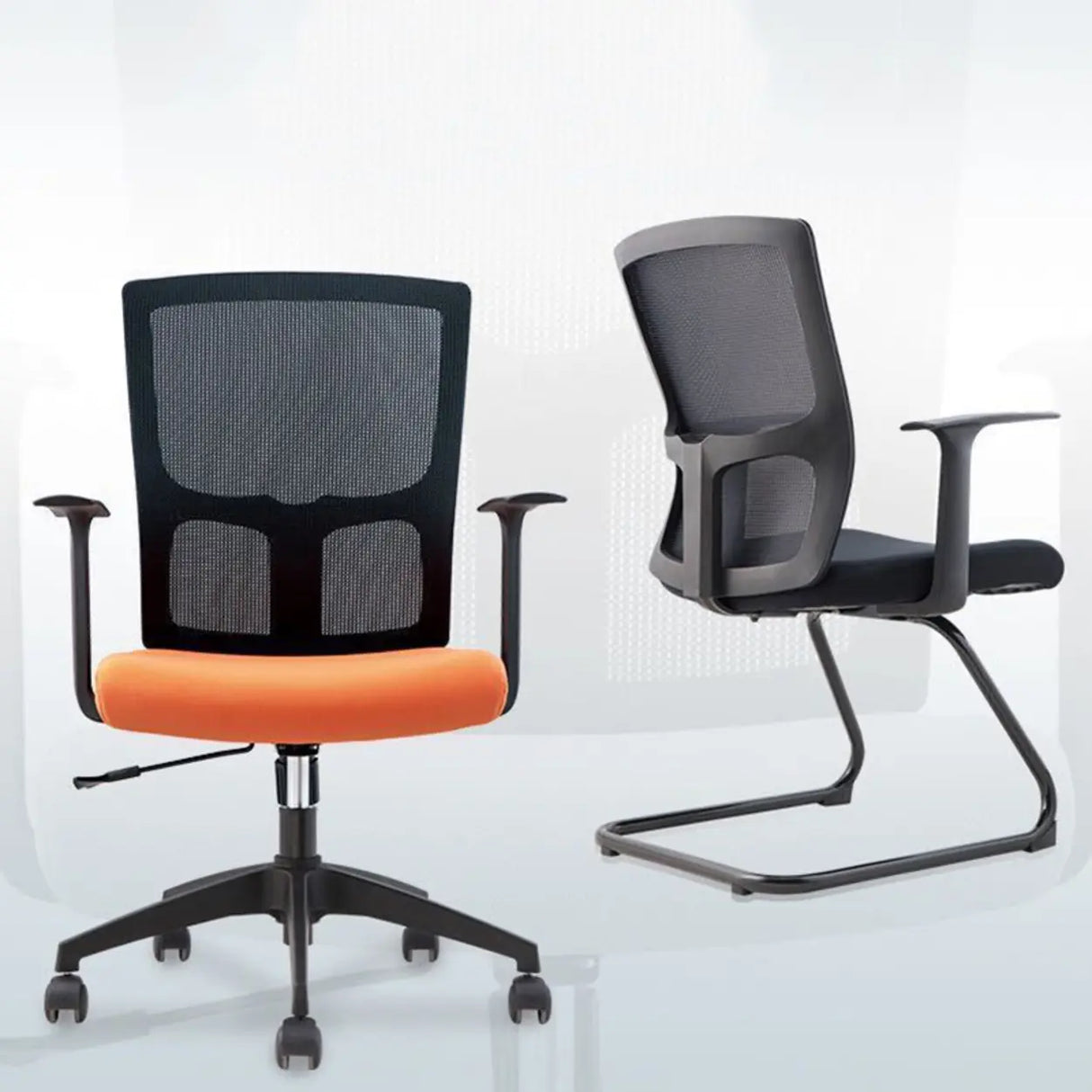 Trendy Black Adjustable Ergonomic Swivel Office Chair Image - 4