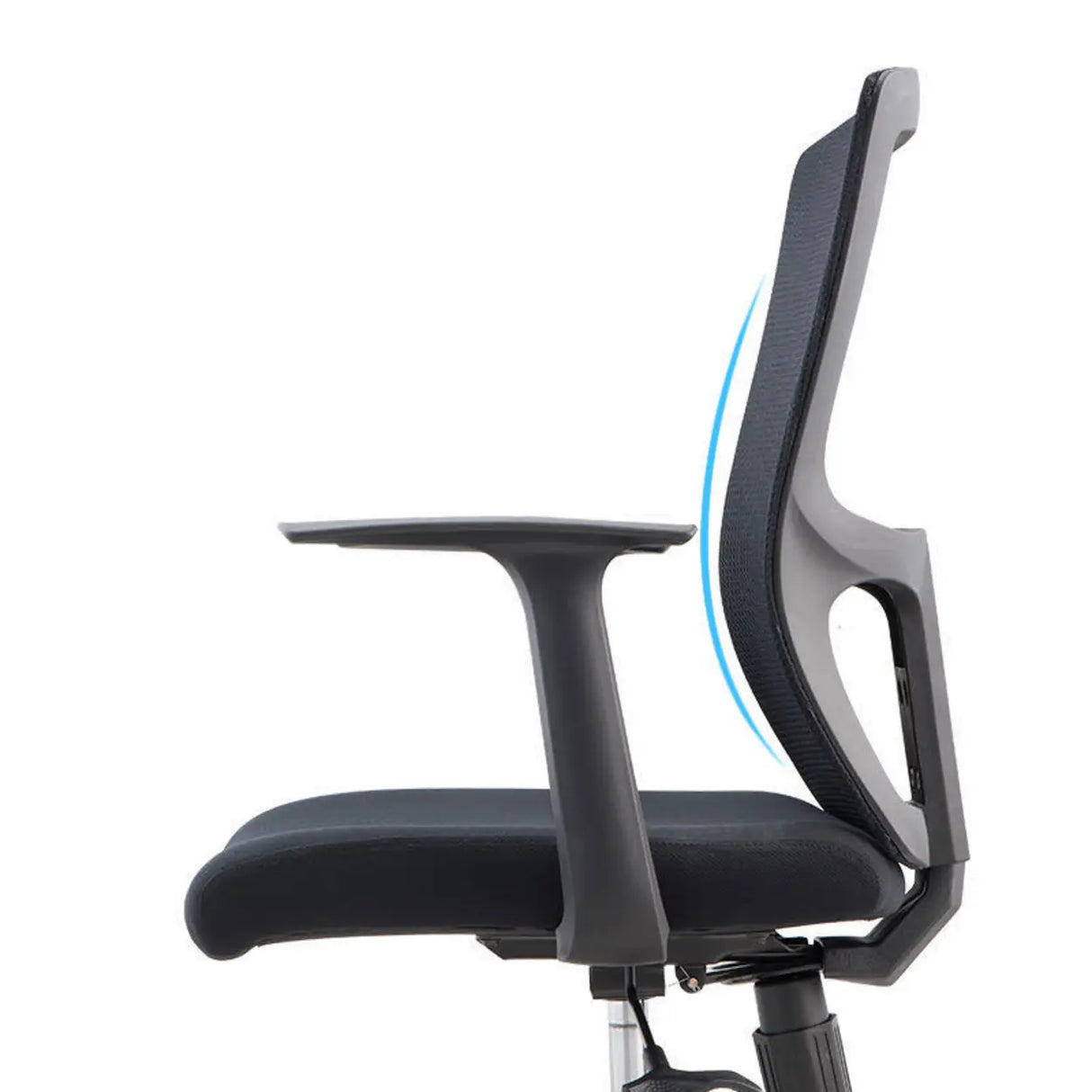 Trendy Black Adjustable Ergonomic Swivel Office Chair Image - 6