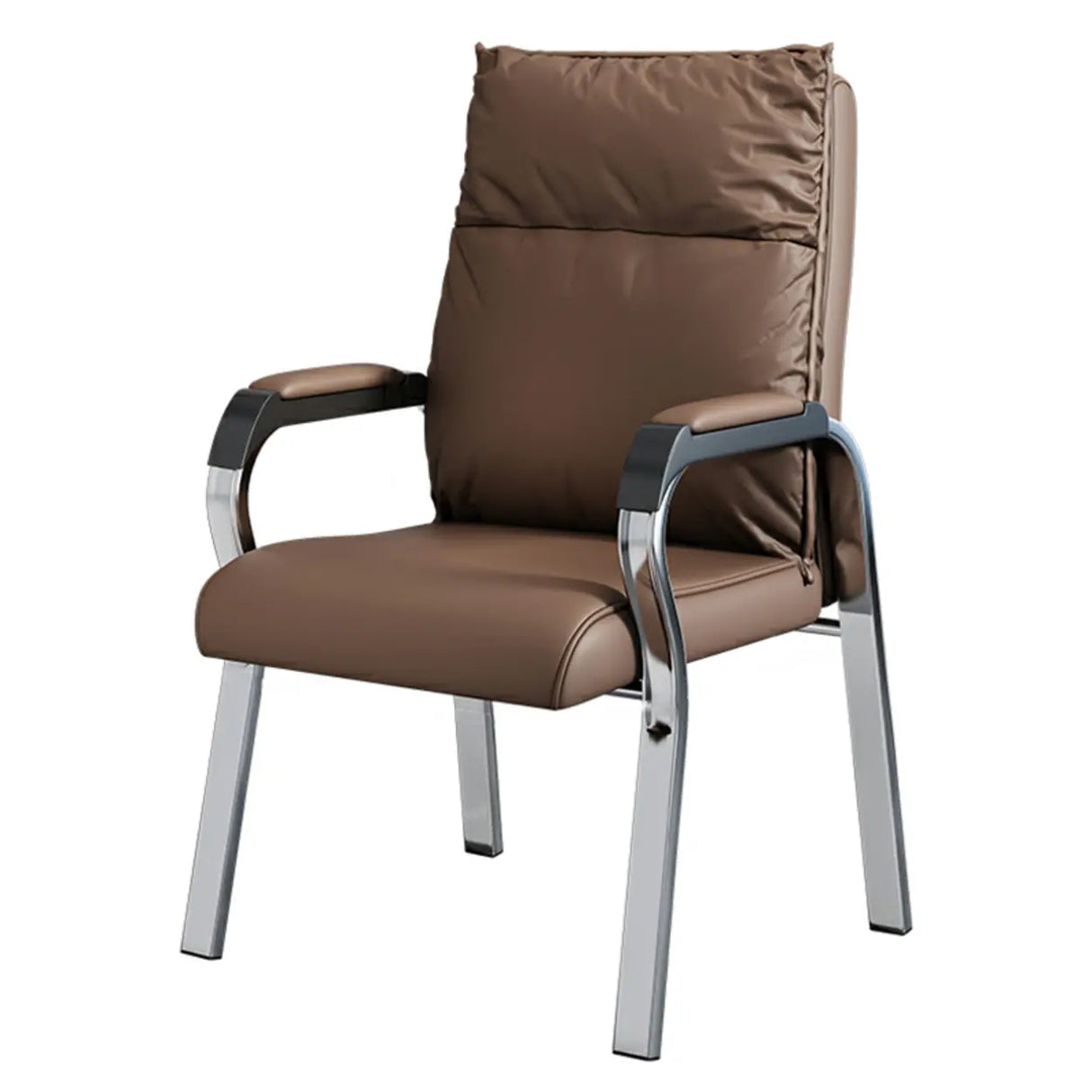 Trendy Black High Back Cushioned Steel Frame Office Chair Image - 10