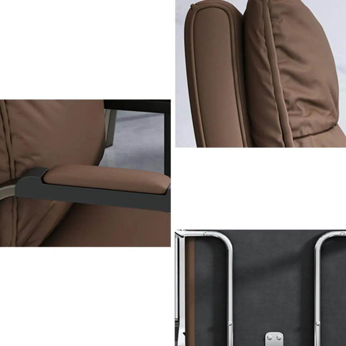 Trendy Black High Back Cushioned Steel Frame Office Chair Image - 12