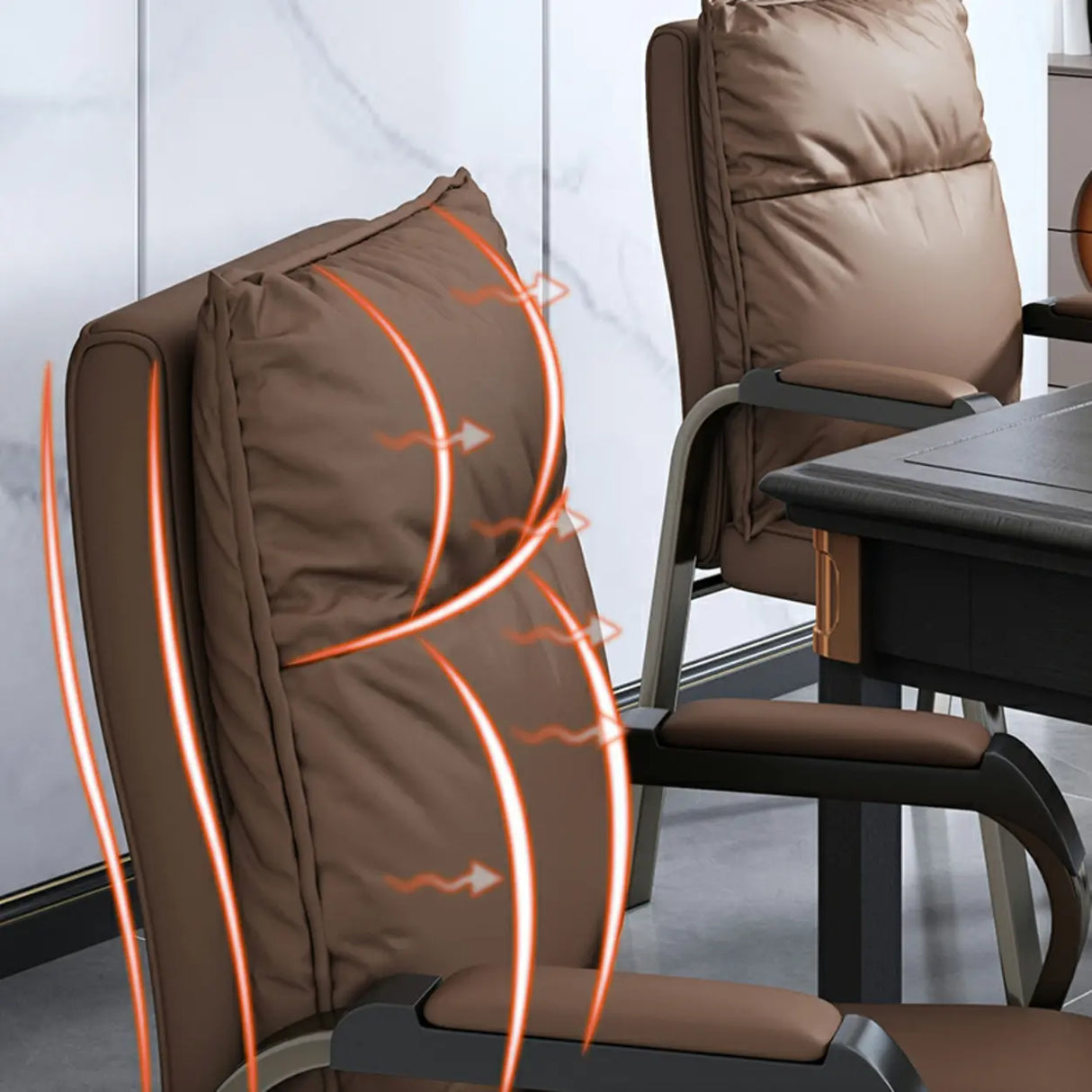 Trendy Black High Back Cushioned Steel Frame Office Chair Image - 14