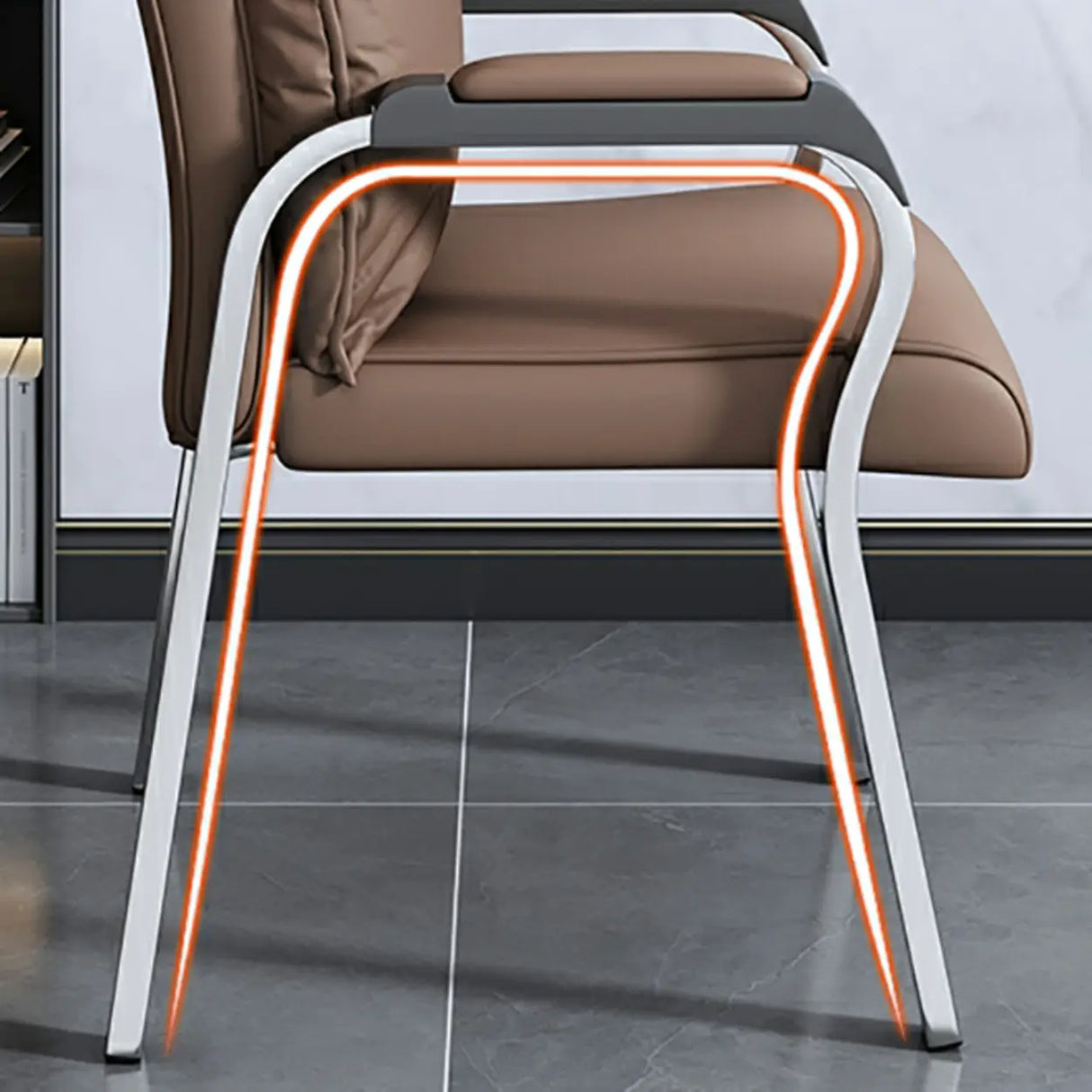 Trendy Black High Back Cushioned Steel Frame Office Chair Image - 17