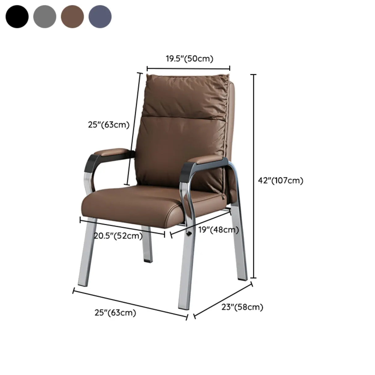 Trendy Black High Back Cushioned Steel Frame Office Chair 