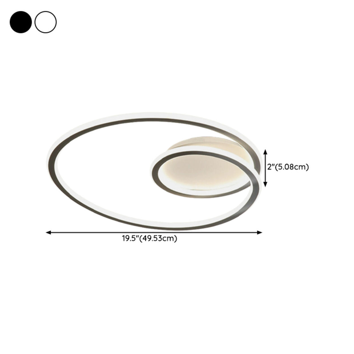 Trendy Black Spiral LED Flush Mount Ceiling Light Image - 15