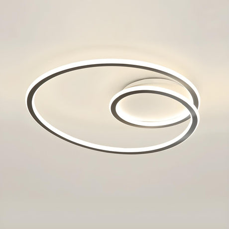 Trendy Black Spiral LED Flush Mount Ceiling Light Image - 2