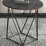 Trendy Black Stone Oval Iron Frame Nesting Coffee Table Image - 8