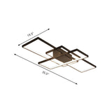 Trendy Black Three Rectangle LED Semi-Flush Mount Light Image - 11