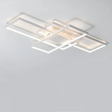 Trendy Black Three Rectangle LED Semi-Flush Mount Light Image - 6