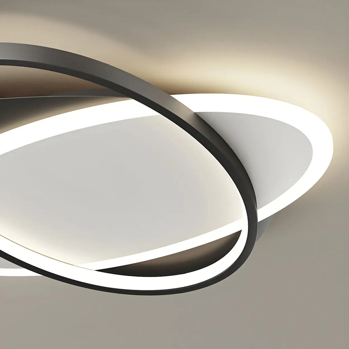 Trendy Black Triple Square LED Flush Mount Ceiling Lamp Image - 11