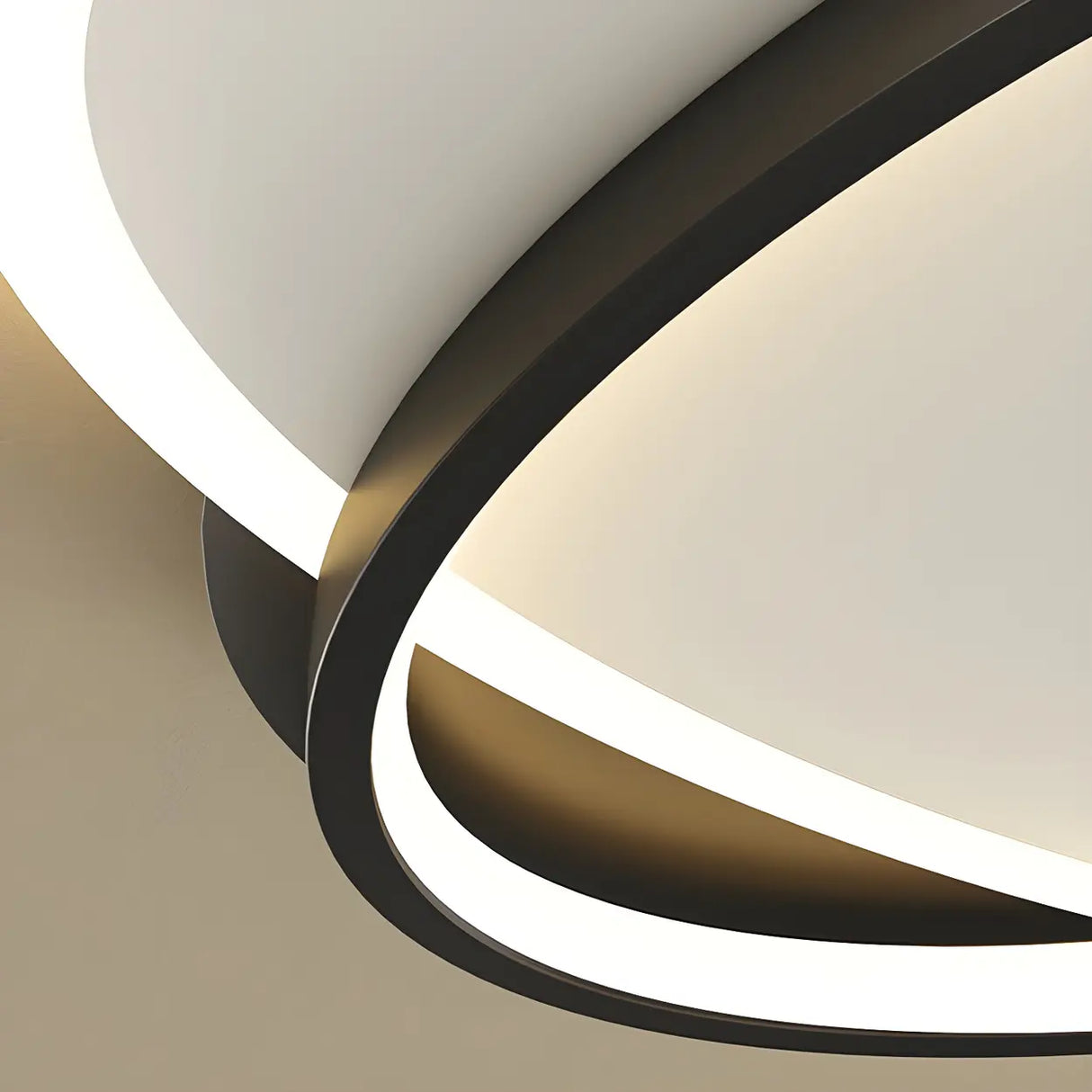 Trendy Black Triple Square LED Flush Mount Ceiling Lamp Image - 12