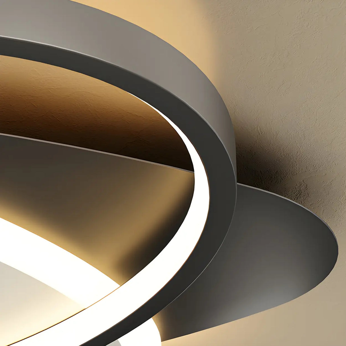 Trendy Black Triple Square LED Flush Mount Ceiling Lamp Image - 13