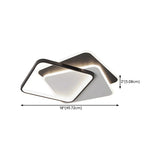 Trendy Black Triple Square LED Flush Mount Ceiling Lamp #size