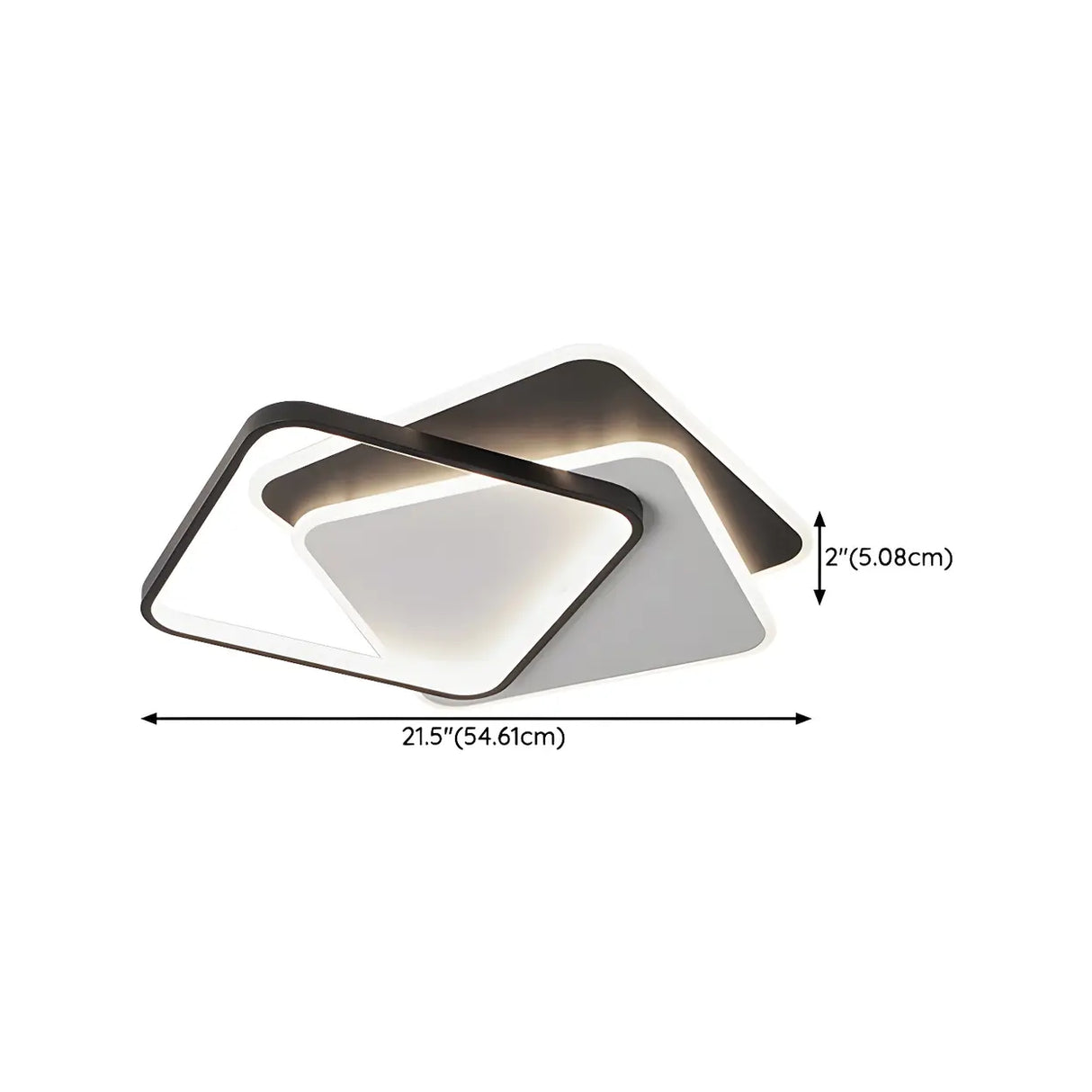 Trendy Black Triple Square LED Flush Mount Ceiling Lamp Image - 16