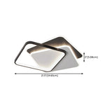 Trendy Black Triple Square LED Flush Mount Ceiling Lamp Image - 16