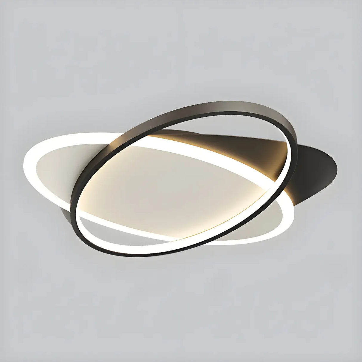 Trendy Black Triple Square LED Flush Mount Ceiling Lamp Image - 6