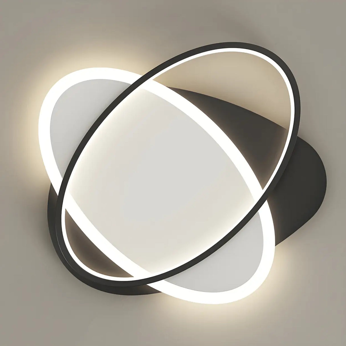 Trendy Black Triple Square LED Flush Mount Ceiling Lamp Image - 8