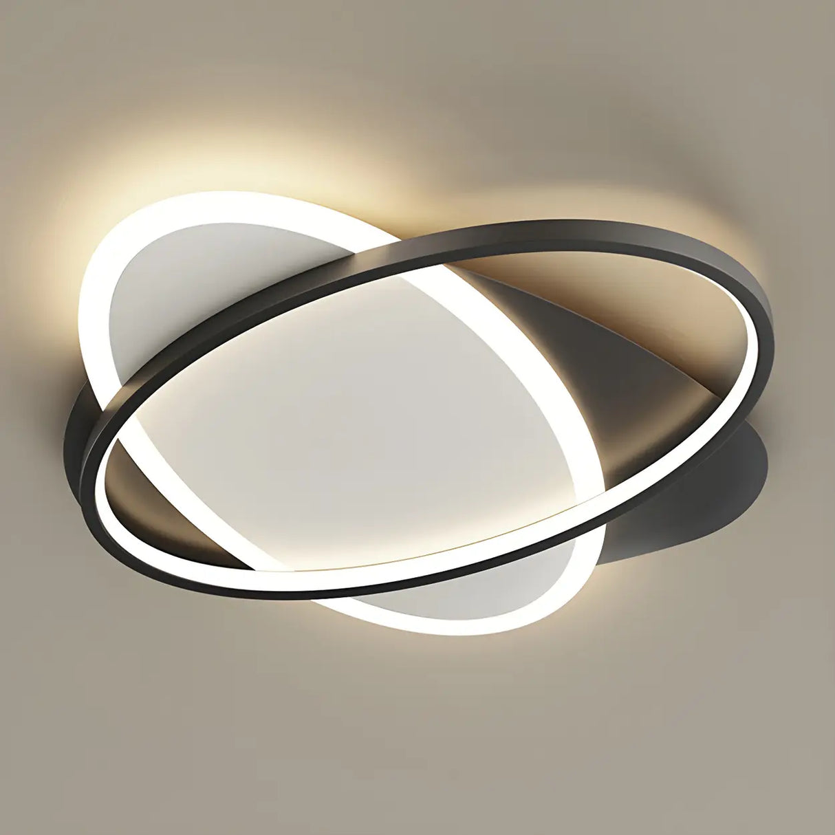 Trendy Black Triple Square LED Flush Mount Ceiling Lamp Image - 9