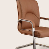 Trendy Calfskin Black Ergonomic Backrest Office Chair Image - 10