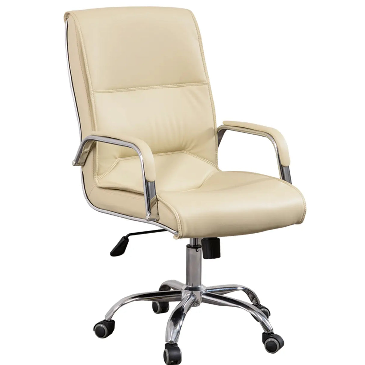 Trendy Calfskin Black Ergonomic Backrest Office Chair Image - 16